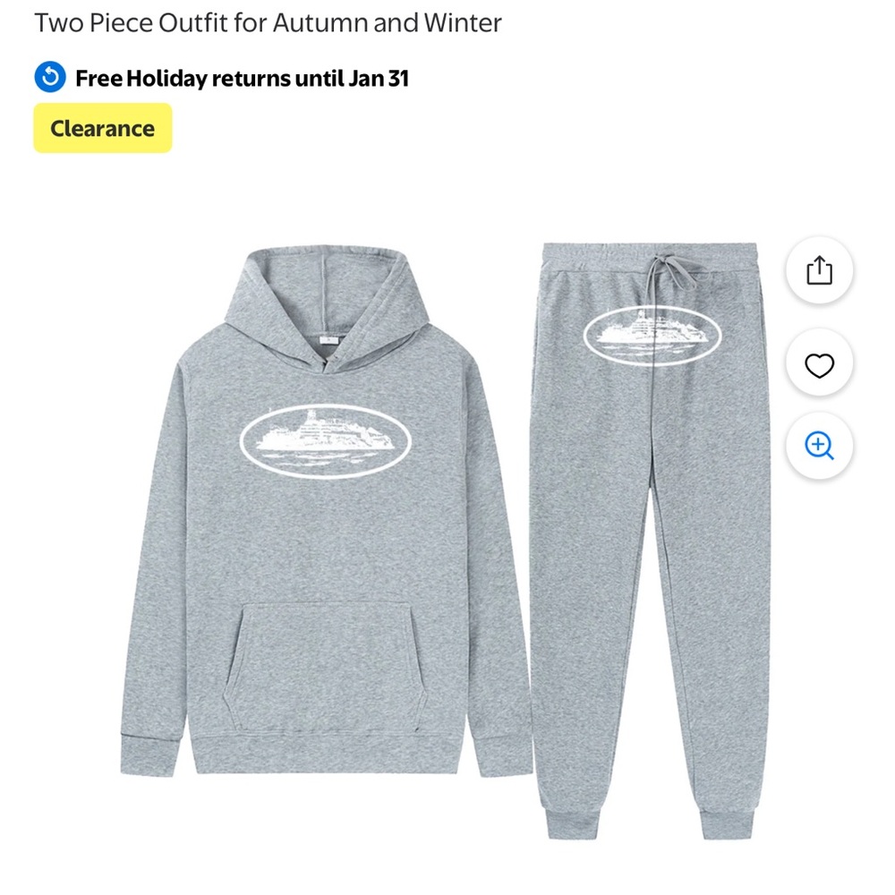 Gray Hoodie and Sweatpants Set